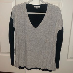 Madewell two tone v neck sweater